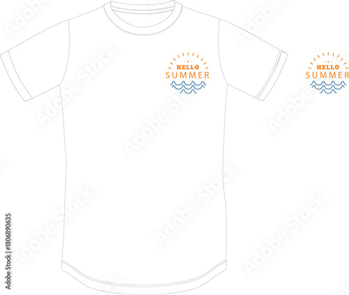 Retro Summer Surf Wear Graphic T-shirt Design