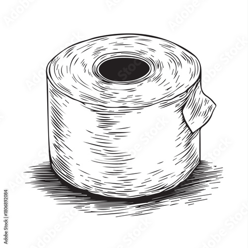 toilet paper isolated on white