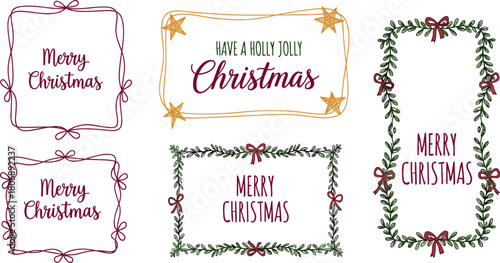 Festive Christmas Frames Collection Elegant Designs for Seasonal Greetings & Holiday Decorations