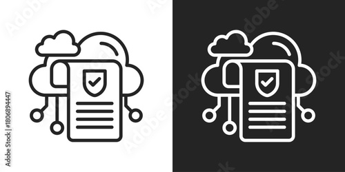 Regulation Icon In Line Version On Black And White Background