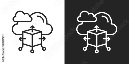 Scalability Icon In Line Version On Black And White Background
