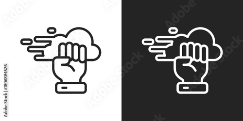 Resilience Icon In Line Version On Black And White Background