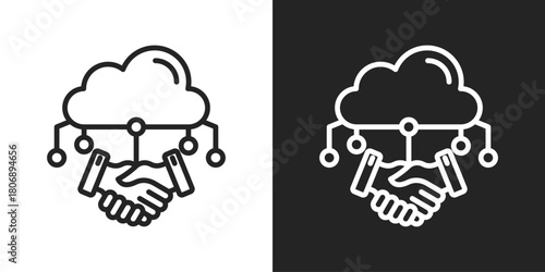 Integrity Icon In Line Version On Black And White Background