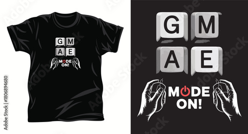 Gamer graphic vector t shirt design print.