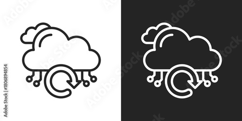 Continuity Icon In Line Version On Black And White Background