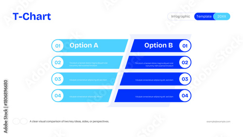 Corporate T Chart Infographic Modern Template Comparison Diagram