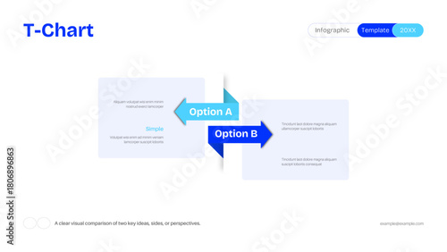 Modern T Chart Template Infographic Comparison Layout for Business