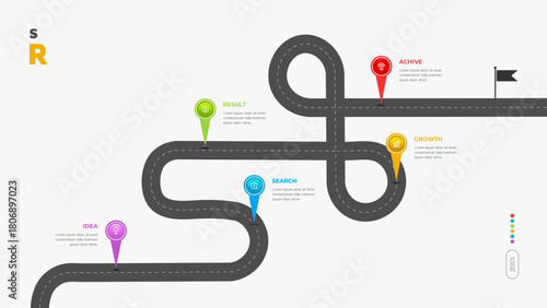 Modern Success Roadmap Infographic Template for Business Strategy and Project Planning