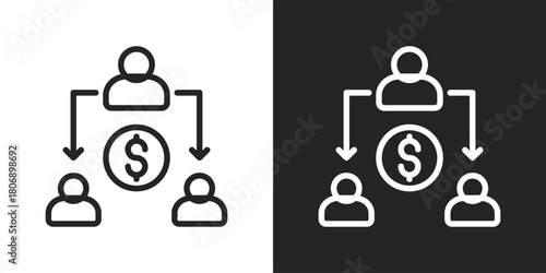 Delegation Icon In Line Version On Black And White Background