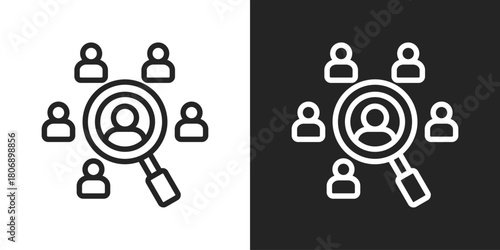 research group Icon In Line Version On Black And White Background