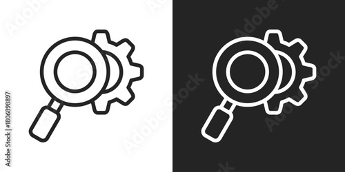 Due Diligence Icon In Line Version On Black And White Background