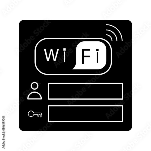  wifi name and password icon vector