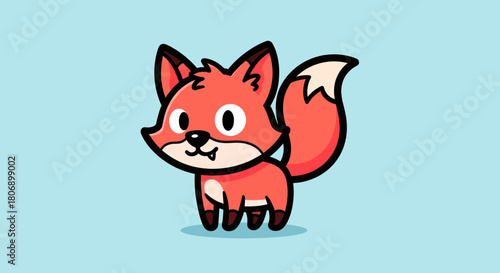 Adorable cartoon fox illustration with a friendly expression and vibrant orange fur.