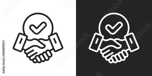 Trustworthy Icon In Line Version On Black And White Background