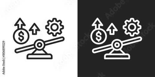 Leverage Icon In Line Version On Black And White Background