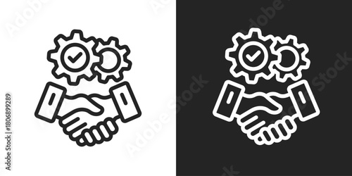 Alliance Icon In Line Version On Black And White Background