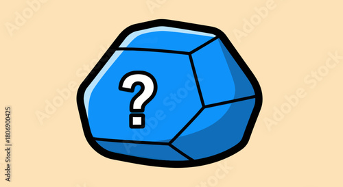 Blue Gemstone with Question Mark - A Symbol of Mystery and Uncertainty.