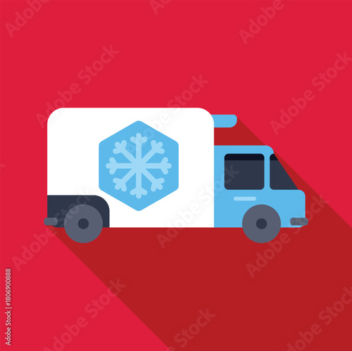 Refrigerated truck transporting frozen products, ensuring freshness and quality with a controlled temperature environment