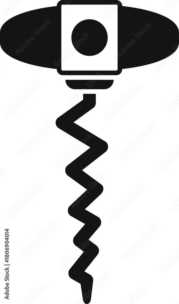 Obraz premium Simple corkscrew icon opening a wine bottle, isolated on white background