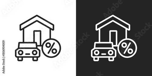 loan Icon In Line Version On Black And White Background