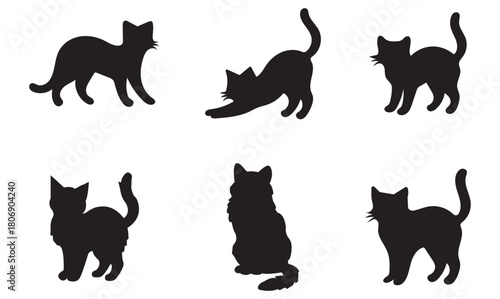 Feline Cat Silhouette Collection | Vector Icons for Veterinary, Pet Shop, and Feline Branding
