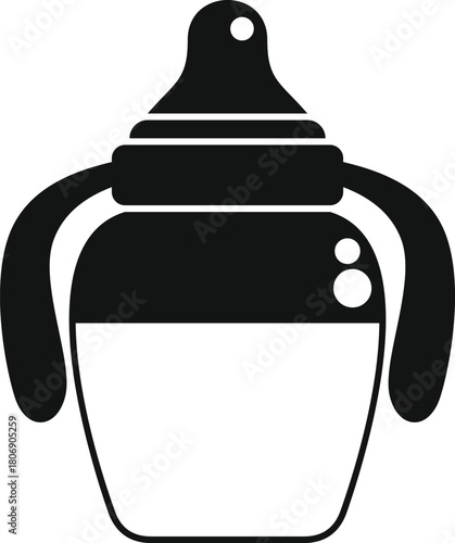 Baby bottle icon representing infant care, nourishment, and healthy development