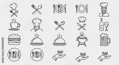 vector set of restaurant icons