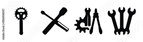 Essential repair and maintenance tools graphic illustration