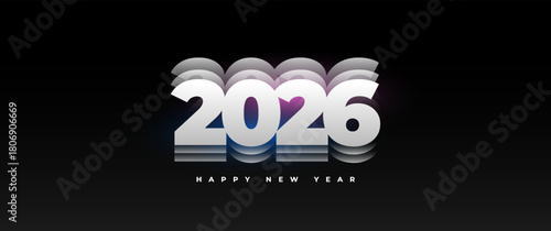 A modern 2026 banner design with clean geometric shapes, futuristic gradients, and bold typography. Perfect for marketing campaigns, New Year promotions, digital advertising, and events.
