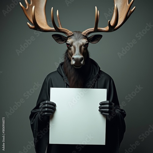 Anthropomorphic moose holdi...