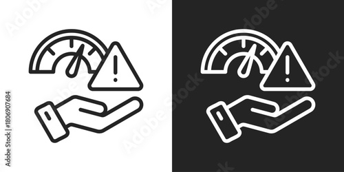 Limit Icon In Line Version On Black And White Background