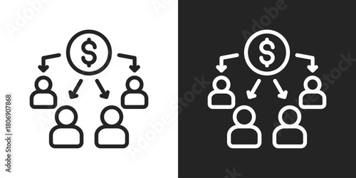 Beneficiary Icon In Line Version On Black And White Background