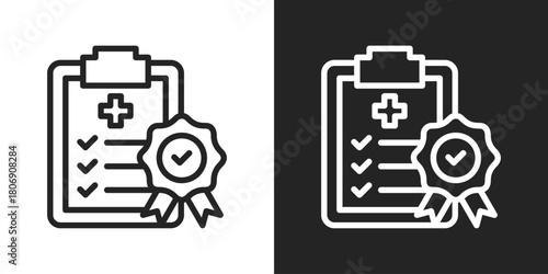 Eligibility Icon In Line Version On Black And White Background