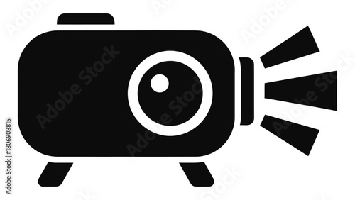 Illustration of a pico projector, a pocketable projector for onthego image projection isolated on white background
