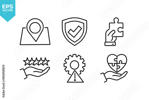 Set of line icons Technical Support. Outline icons collection stock illustration