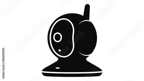 Smart baby monitor isolated on white background realtime monitoring with alerts, providing peace of mind for parents wit