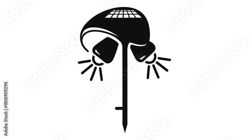 Smart garden light icon isolated on white background, representing solarpowered ambient and scheduled lighting for outdo