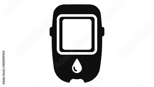 Smart glucometer for blood sugar tracking isolated on white background modern device for diabetes management and persona