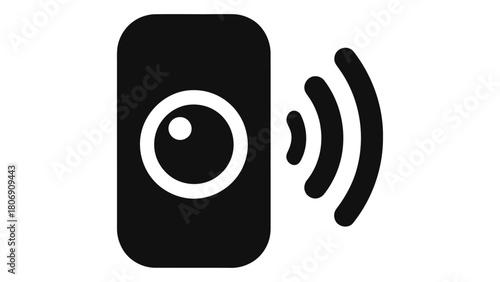 Smart home sensor icon showcasing motion and environment detection, isolated on white background