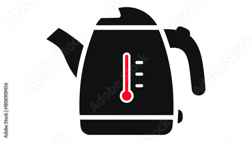 Smart kettle icon isolated on white background, smart water boiling for tea and coffee preparation with temperature cont