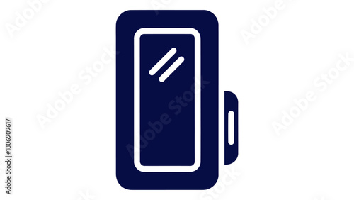 Smart mirror icon illustrating interactive reflective display for modern living, isolated on white background