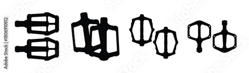 Assortment of bicycle pedal silhouettes for cycling projects