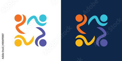 A clean dual-meaning logo combining human figures in a unified form, symbolizing teamwork, partnership, and strong collaborative connections in a modern minimalist style.