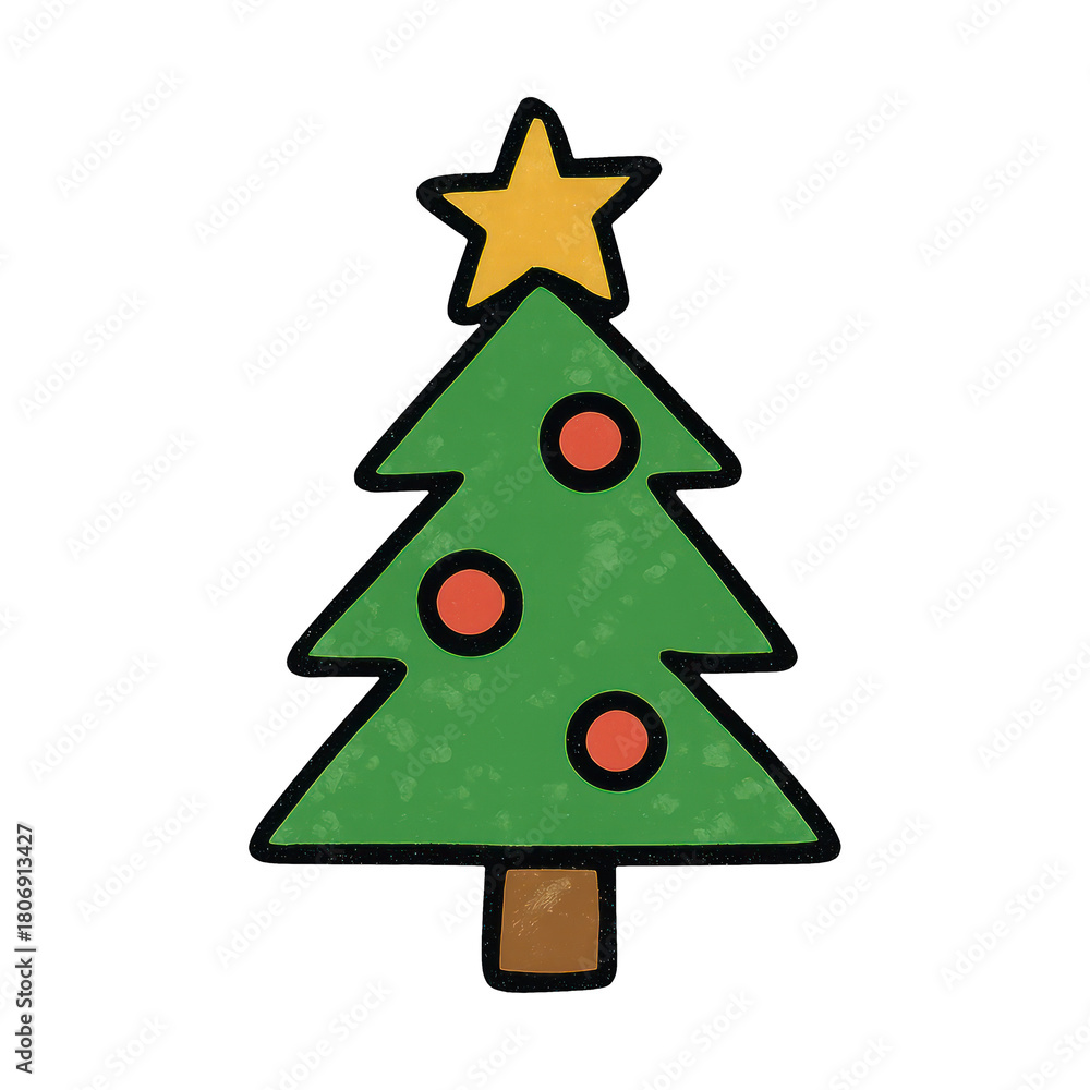 Fototapeta premium PNG Festive tree with decorations