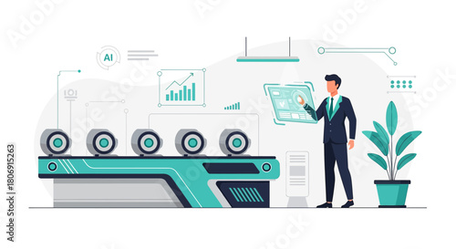 Advanced robotic manufacturing system managed by an executive with artificial intelligence