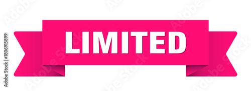 limited ribbon isolated on transparent background. limited ribbon