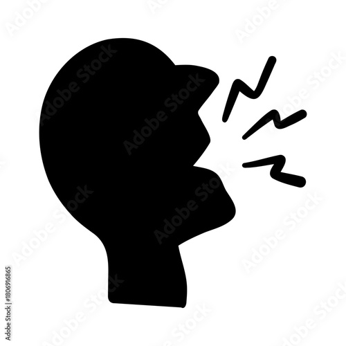 Speak hand drawn icon