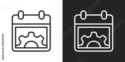 Event management Icon In Line Version On Black And White Background