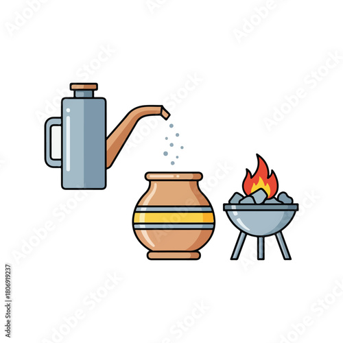 vector illustration of a set of food
