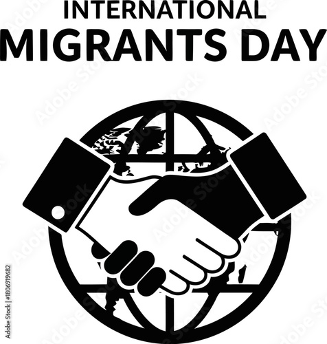 Marking international migrants day with global handshake, symbolizing cooperation and support